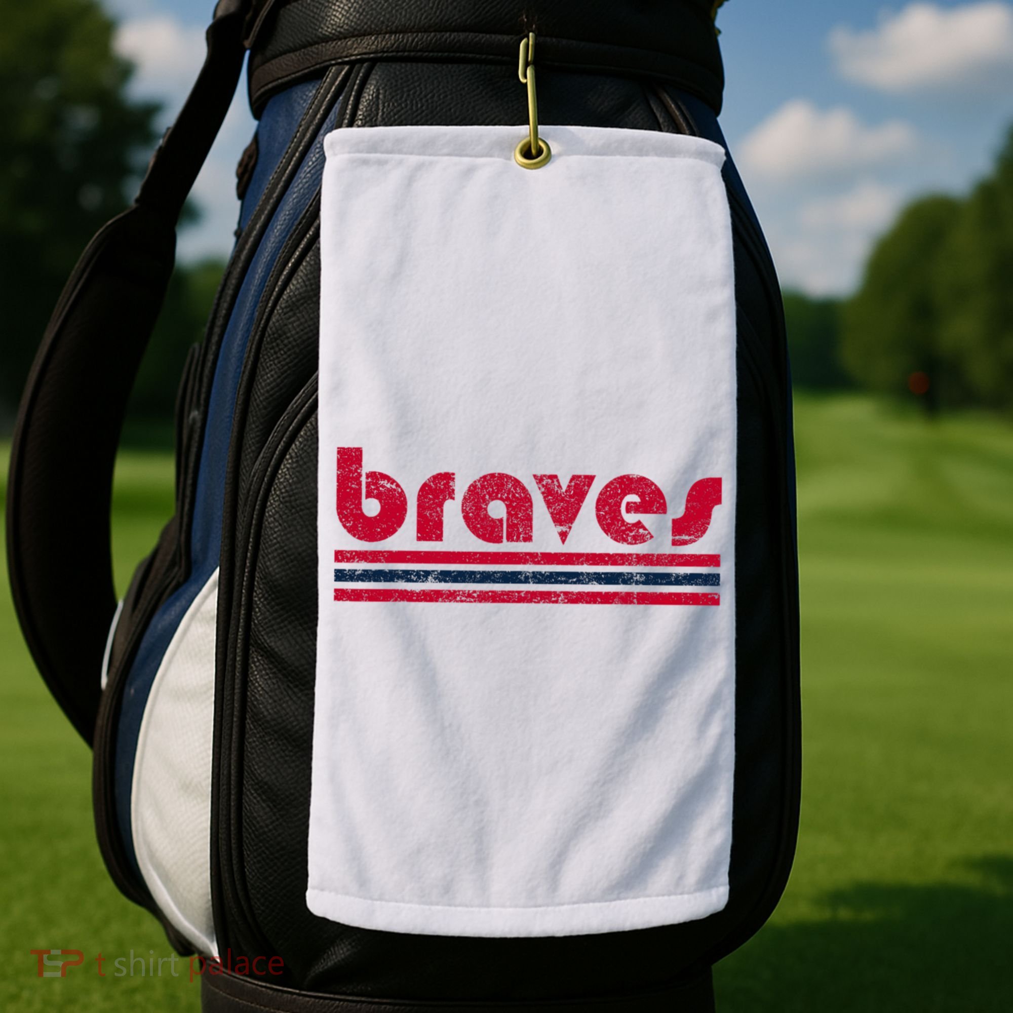 Vintage Retro Three Stripe Weathered Golf Towel