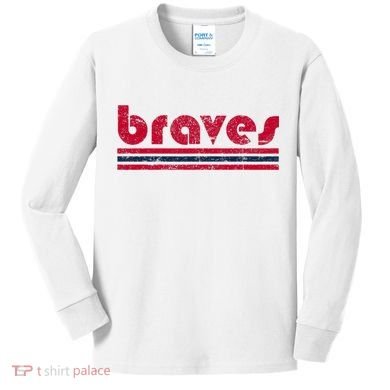 Vintage Retro Three Stripe Weathered Kids Long Sleeve Shirt
