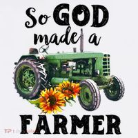 Vintage Retro Tractor God Made A Farmer Proud Farmer Farming Gift T-Shirt thumb 7