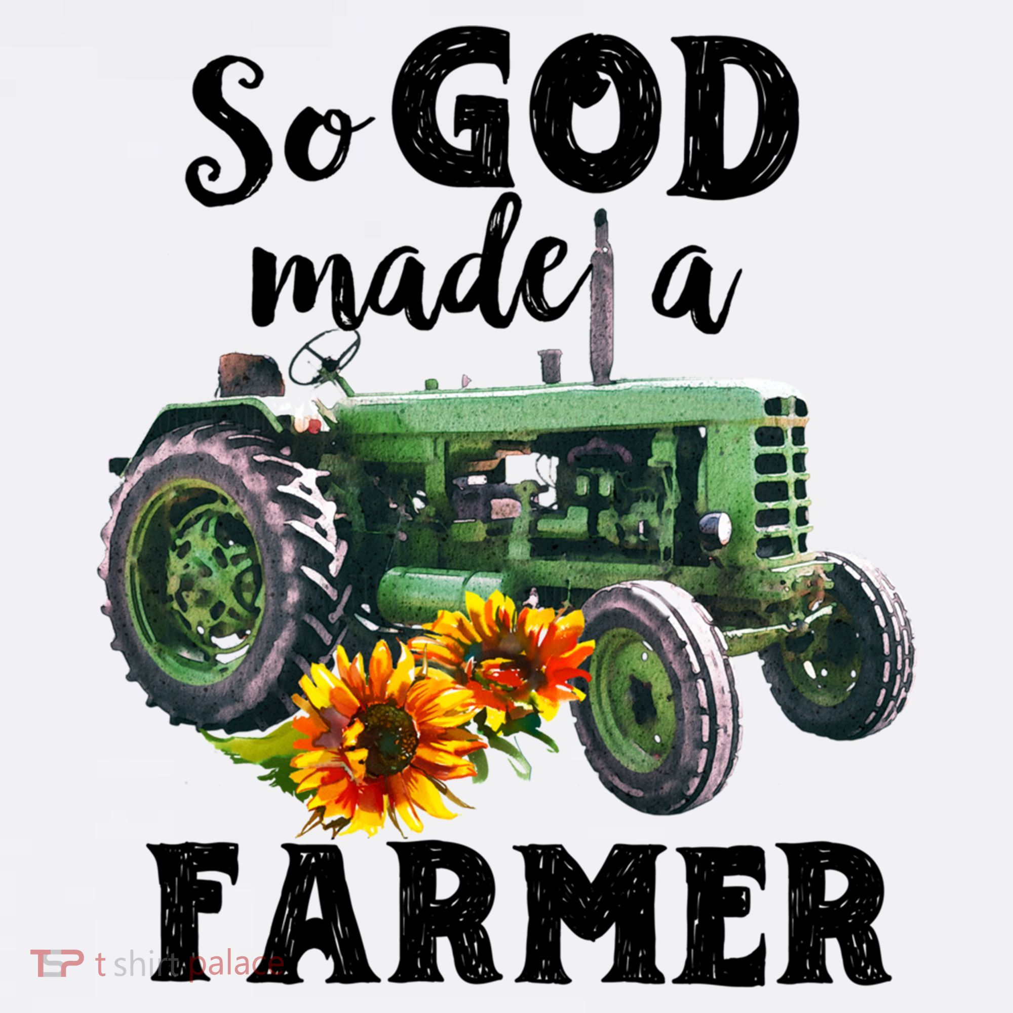 Vintage Retro Tractor God Made A Farmer Proud Farmer Farming Gift T-Shirt