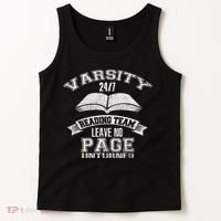 Varsity Reading Team 24 7 Funny Book Lovers Tank Top thumb 2