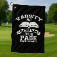 Varsity Reading Team 24 7 Funny Book Lovers Golf Towel thumb 1