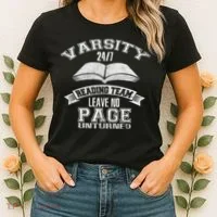 Varsity Reading Team 24 7 Funny Book Lovers Women's T-Shirt thumb 2
