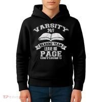 Varsity Reading Team 24 7 Funny Book Lovers Kids Hoodie thumb 4