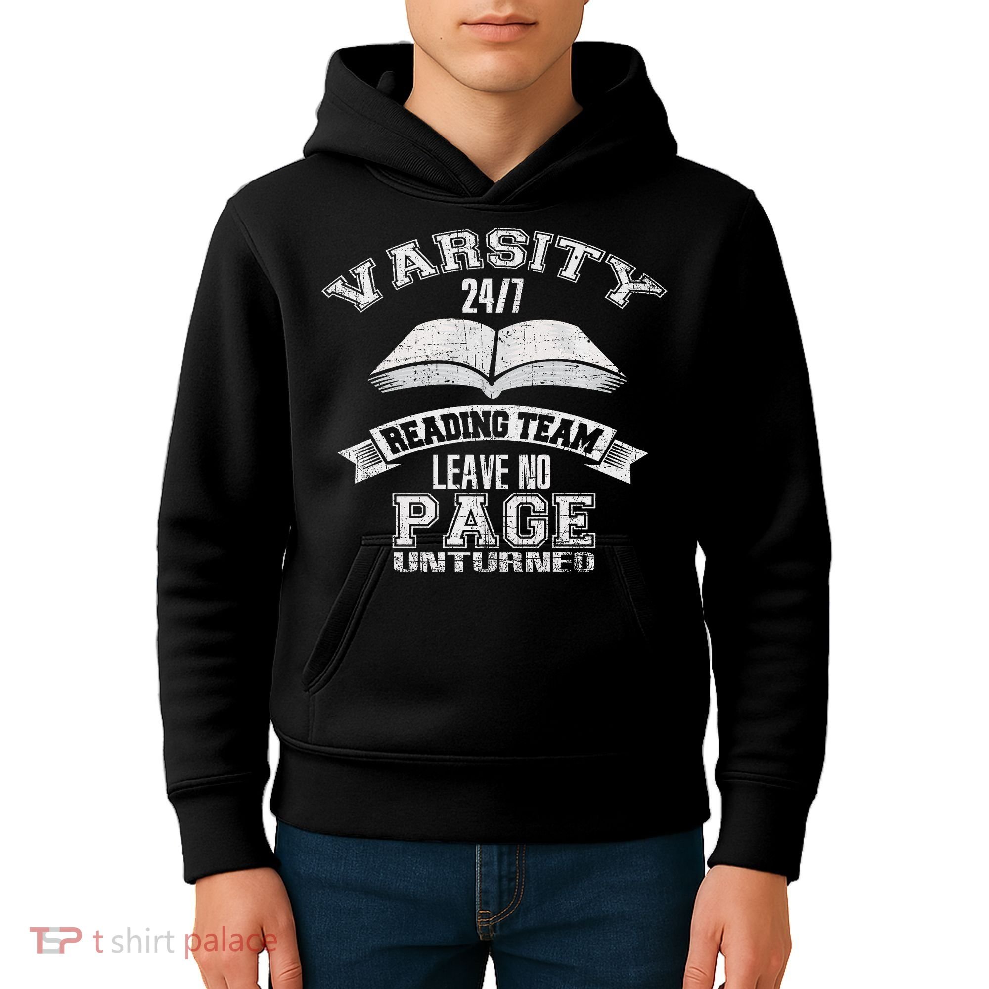 Varsity Reading Team 24 7 Funny Book Lovers Kids Hoodie