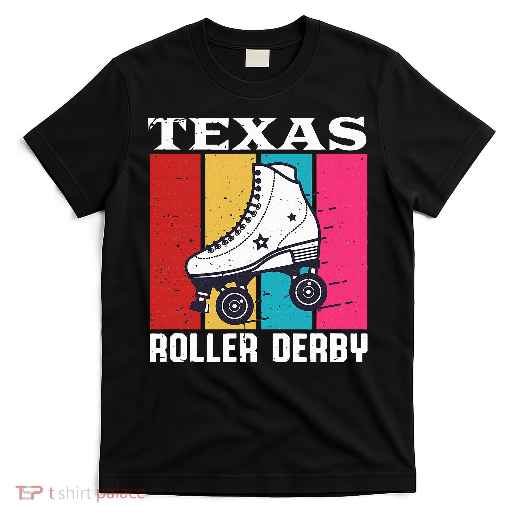 Vintage Retro Texas Roller Derby Women Roller Skating T-Shirt