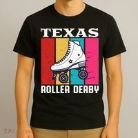 Vintage Retro Texas Roller Derby Women Roller Skating T-Shirt thumb 3