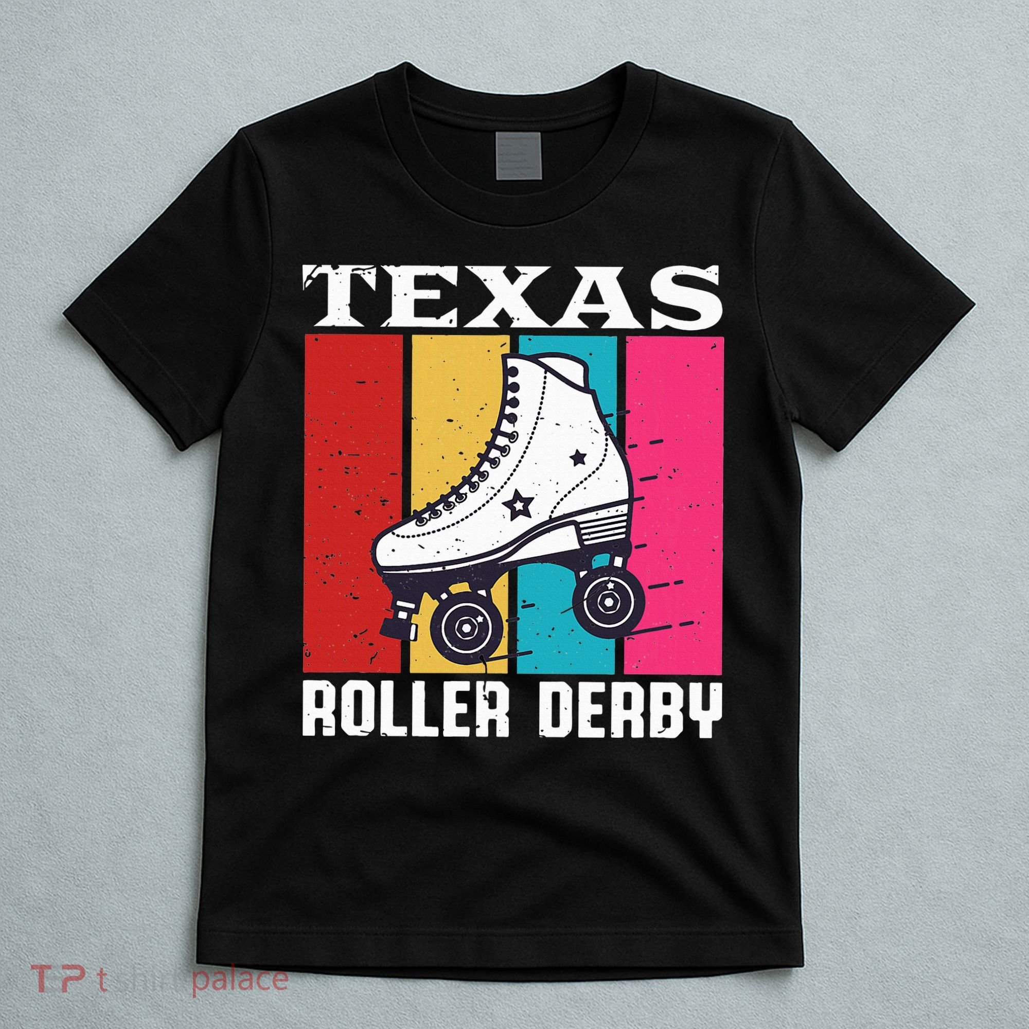 Vintage Retro Texas Roller Derby Women Roller Skating T-Shirt