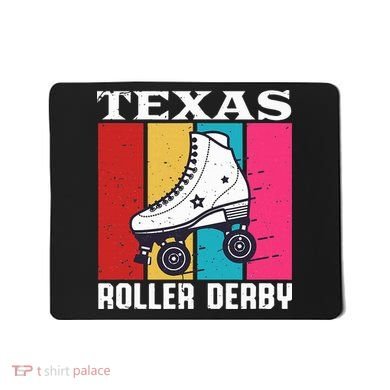 Vintage Retro Texas Roller Derby Women Roller Skating Mousepad