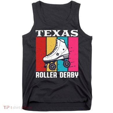 Vintage Retro Texas Roller Derby Women Roller Skating Tank Top