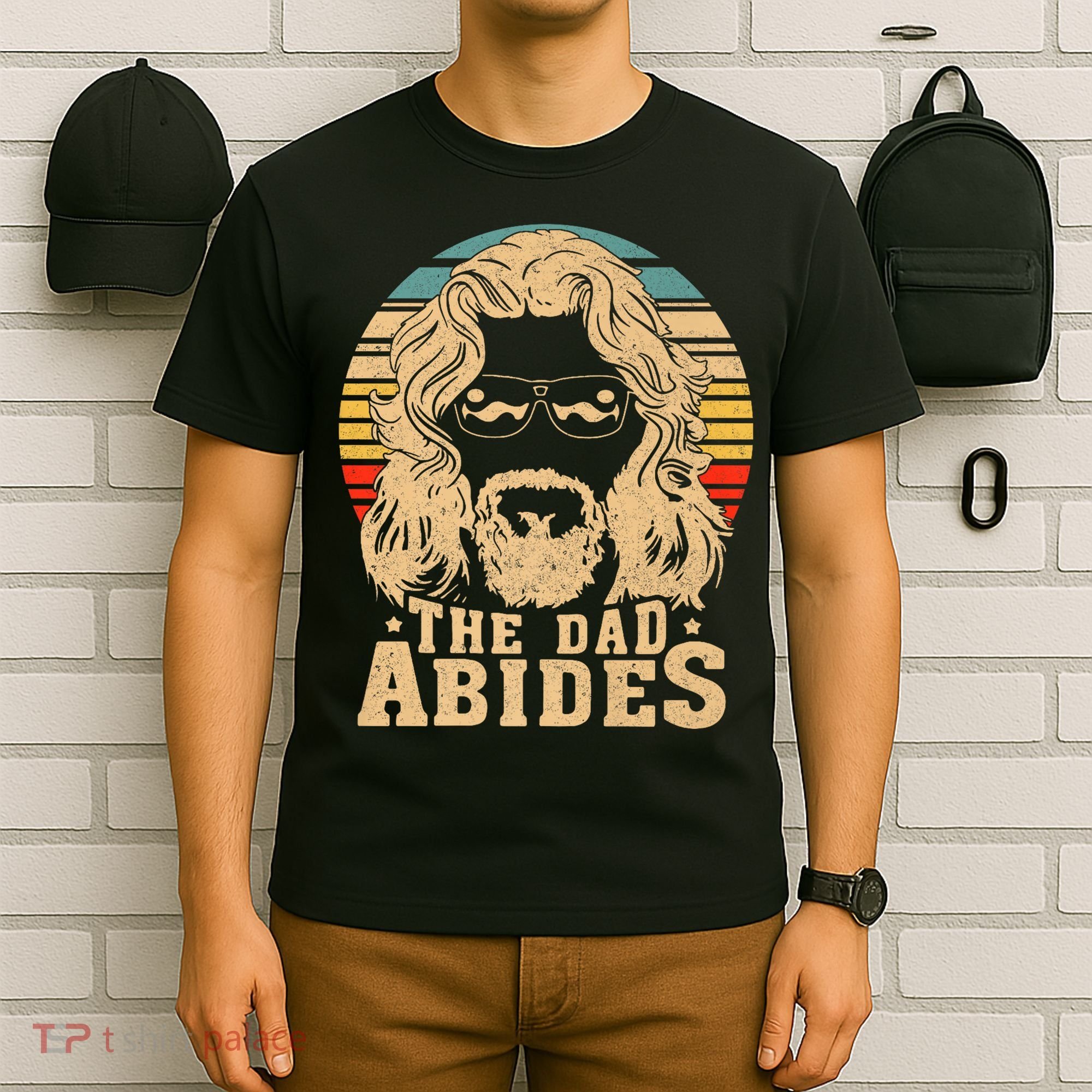 Vintage Retro The Dad Abides Funny Dad FatherS Day T-Shirt