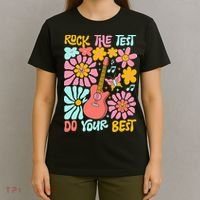 Vintage Rock The Test Funny Test Day For Teachers T-Shirt thumb 4