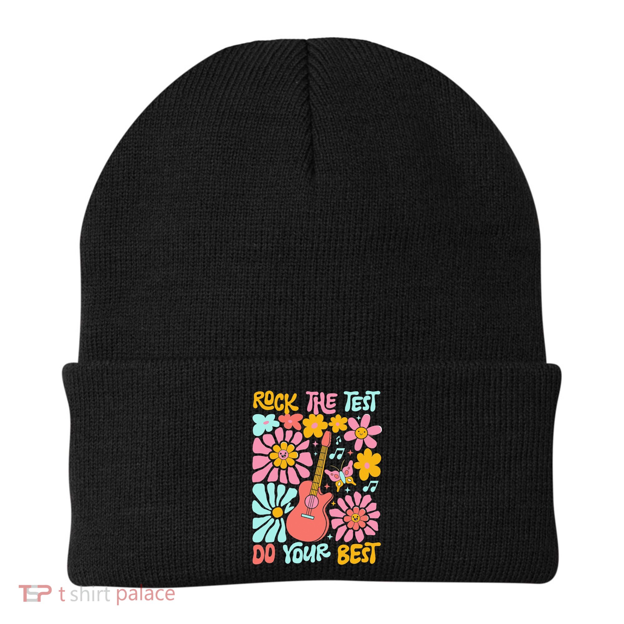 Vintage Rock The Test Funny Test Day For Teachers Beanie