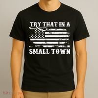 Vintage Retro Try That In My Town American Flag T-Shirt thumb 3