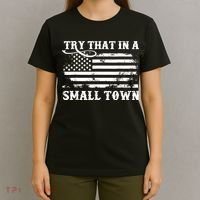 Vintage Retro Try That In My Town American Flag T-Shirt thumb 4
