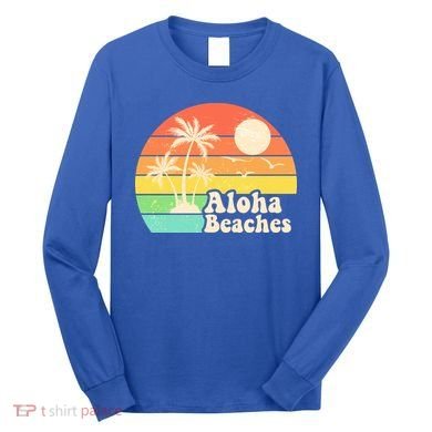 Vintage Retro Tropical Aloha Beahes Long Sleeve Shirt