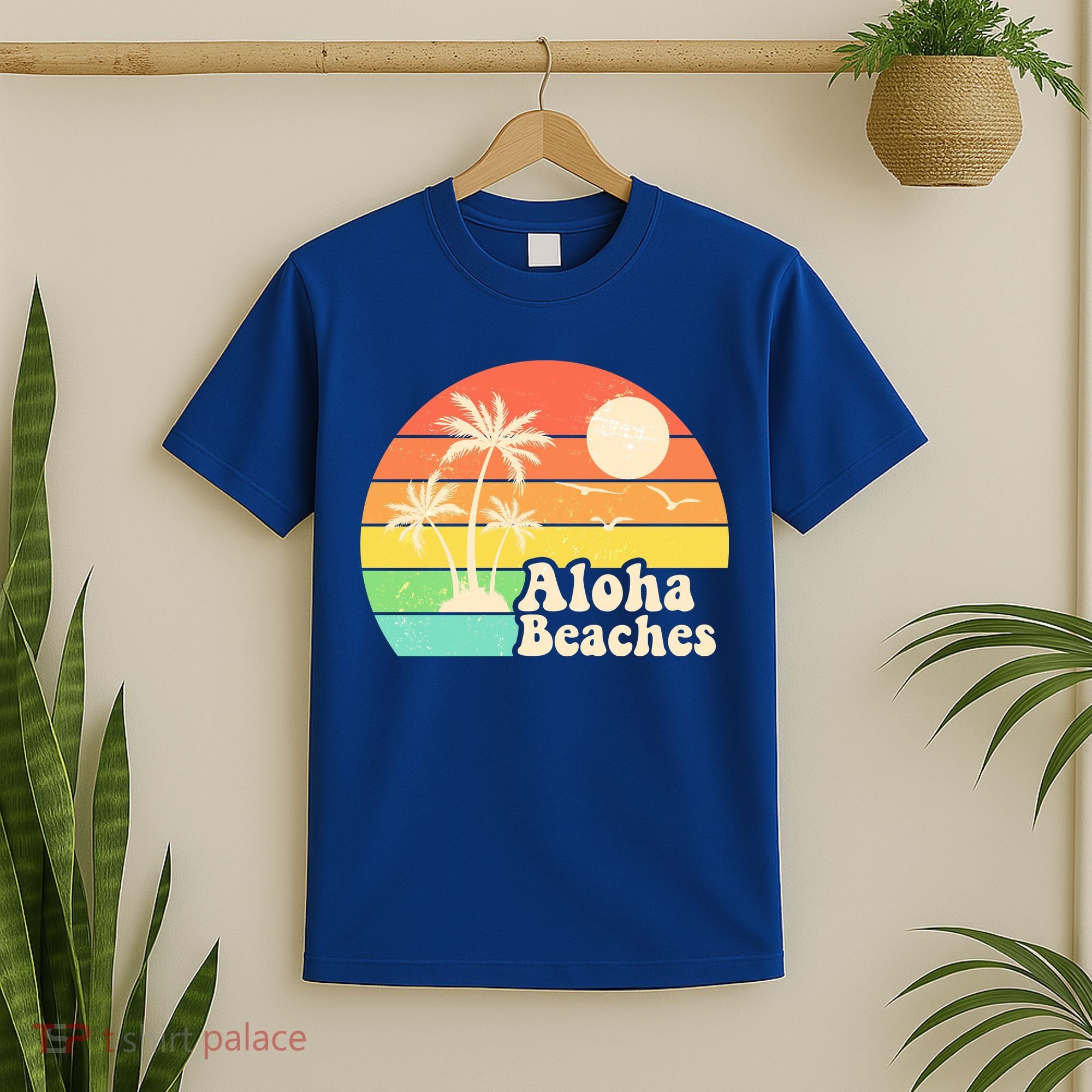 Vintage Retro Tropical Aloha Beahes T-Shirt