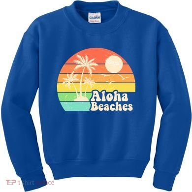 Vintage Retro Tropical Aloha Beahes Kids Sweatshirt