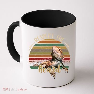 Vintage Respect The Beard Funny Bearded Dragon Lizard Gift Coffee Mug
