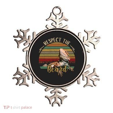 Vintage Respect The Beard Funny Bearded Dragon Lizard Gift Ornament