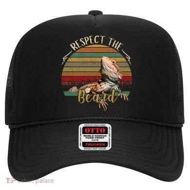 Vintage Respect The Beard Funny Bearded Dragon Lizard Gift Hat