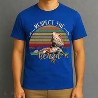 Vintage Respect The Beard Funny Bearded Dragon Lizard Gift T-Shirt thumb 3