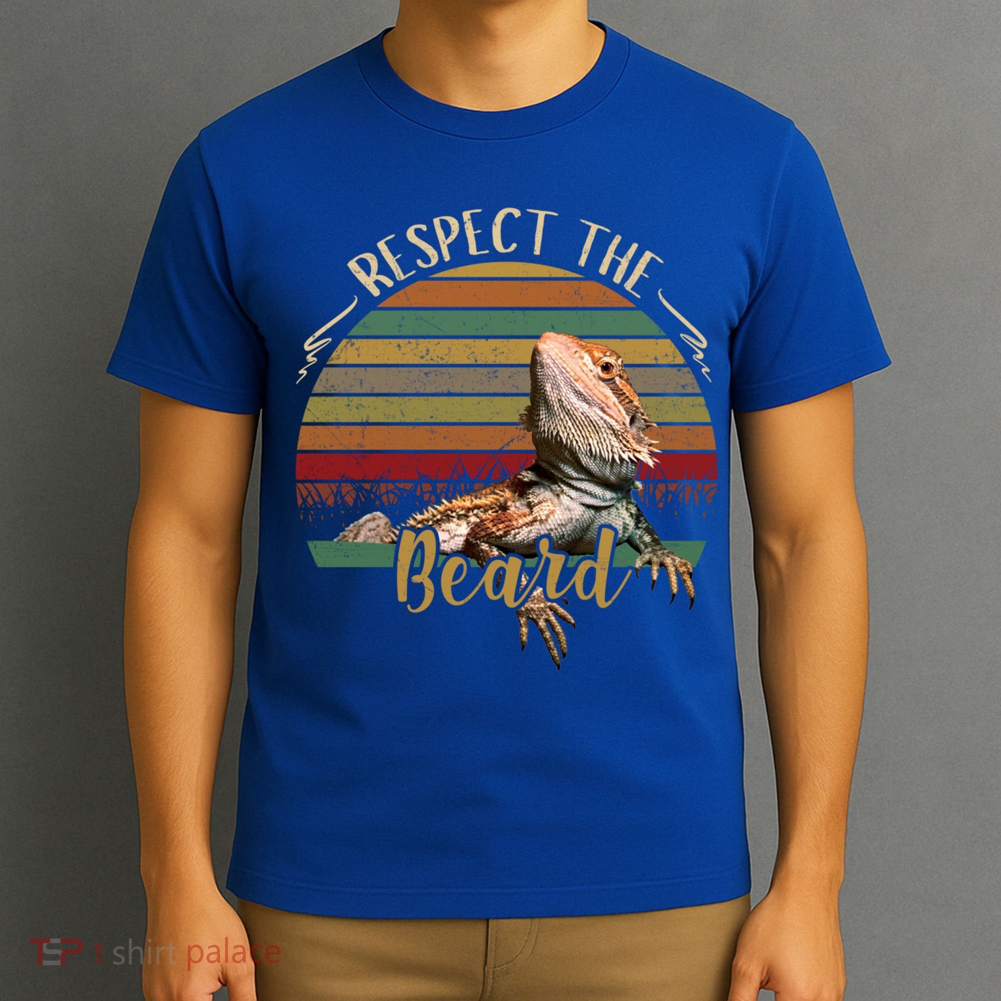 Vintage Respect The Beard Funny Bearded Dragon Lizard Gift T-Shirt