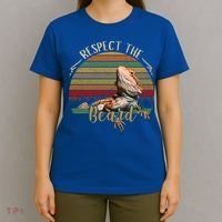 Vintage Respect The Beard Funny Bearded Dragon Lizard Gift T-Shirt thumb 4