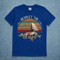 Vintage Respect The Beard Funny Bearded Dragon Lizard Gift T-Shirt thumb 5