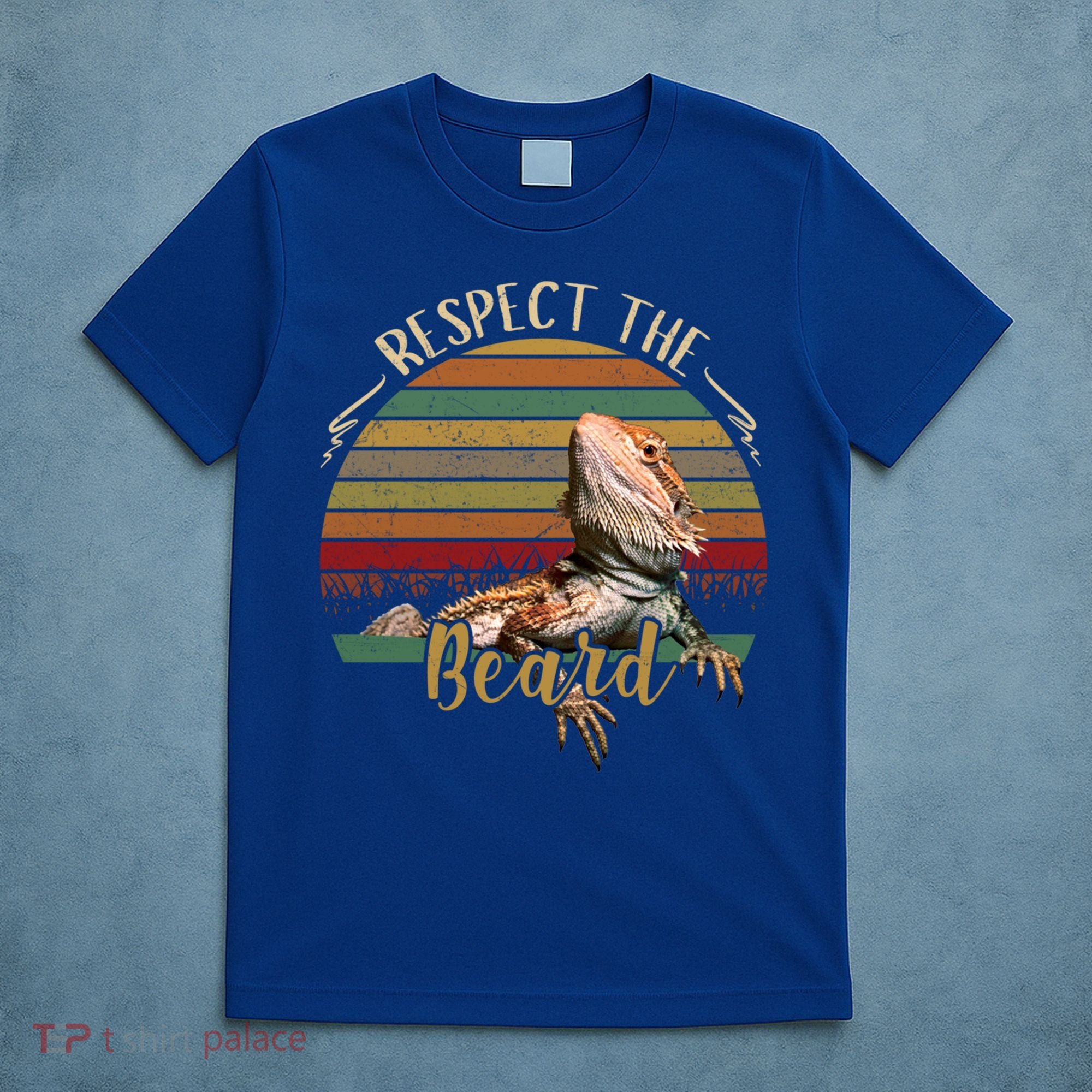 Vintage Respect The Beard Funny Bearded Dragon Lizard Gift T-Shirt