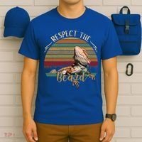 Vintage Respect The Beard Funny Bearded Dragon Lizard Gift T-Shirt thumb 6