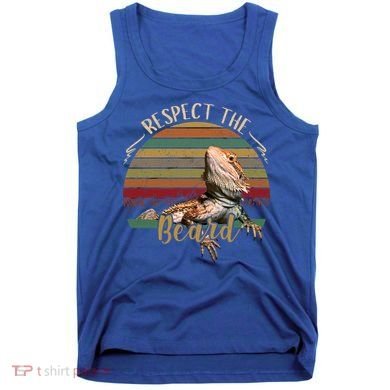 Vintage Respect The Beard Funny Bearded Dragon Lizard Gift Tank Top