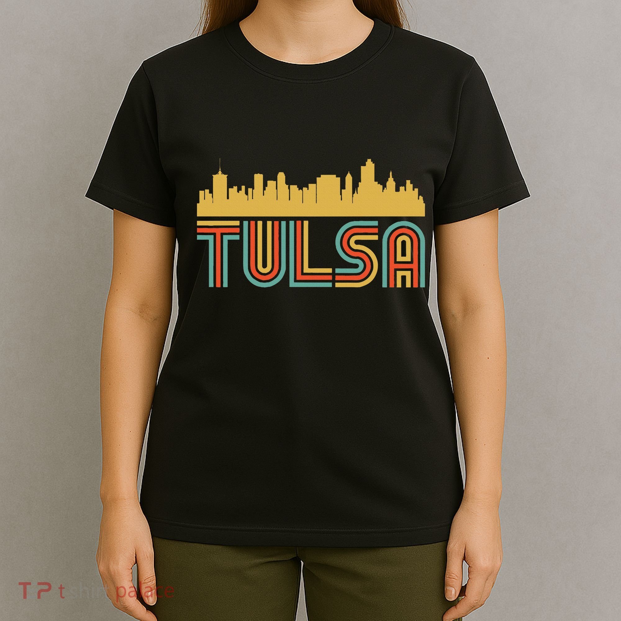Vintage Retro Tulsa Oklahoma Skyline T-Shirt
