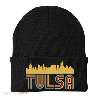 Vintage Retro Tulsa Oklahoma Skyline Beanie