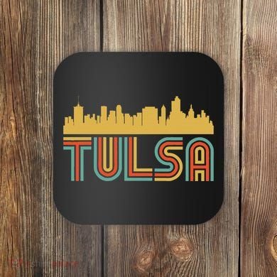 Vintage Retro Tulsa Oklahoma Skyline Coaster