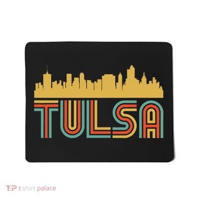 Vintage Retro Tulsa Oklahoma Skyline Mousepad