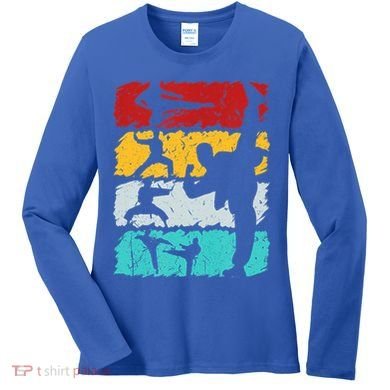 Vintage Retro Taekwondo Karate Gift Women's Long Sleeve Shirt