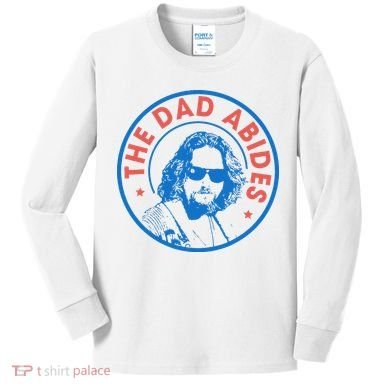 Vintage Retro The Dad Abides Kids Long Sleeve Shirt