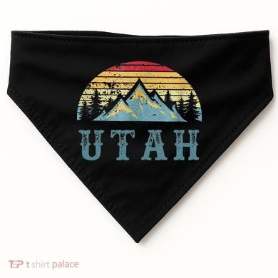Vintage Retro UT Utah U.S. Mountain State tee USA-Made Doggie Bandana