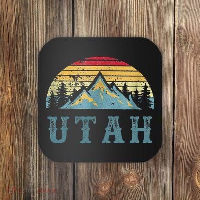 Vintage Retro UT Utah U.S. Mountain State tee Coaster