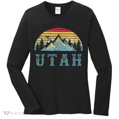 Vintage Retro UT Utah U.S. Mountain State tee Women's Long Sleeve Shirt