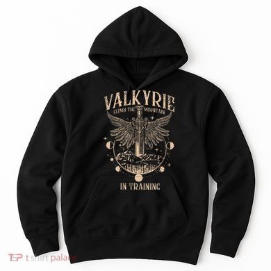 Vintage Retro Valkyrie Climb Them0untain In Training Hoodie
