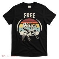 Vintage Retro Wrestling Funny Free Hugs Wrestling  T-Shirt thumb 0