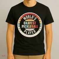 Vintage Retro WorldS Okayest Pickleball Player T-Shirt thumb 3