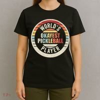 Vintage Retro WorldS Okayest Pickleball Player T-Shirt thumb 4