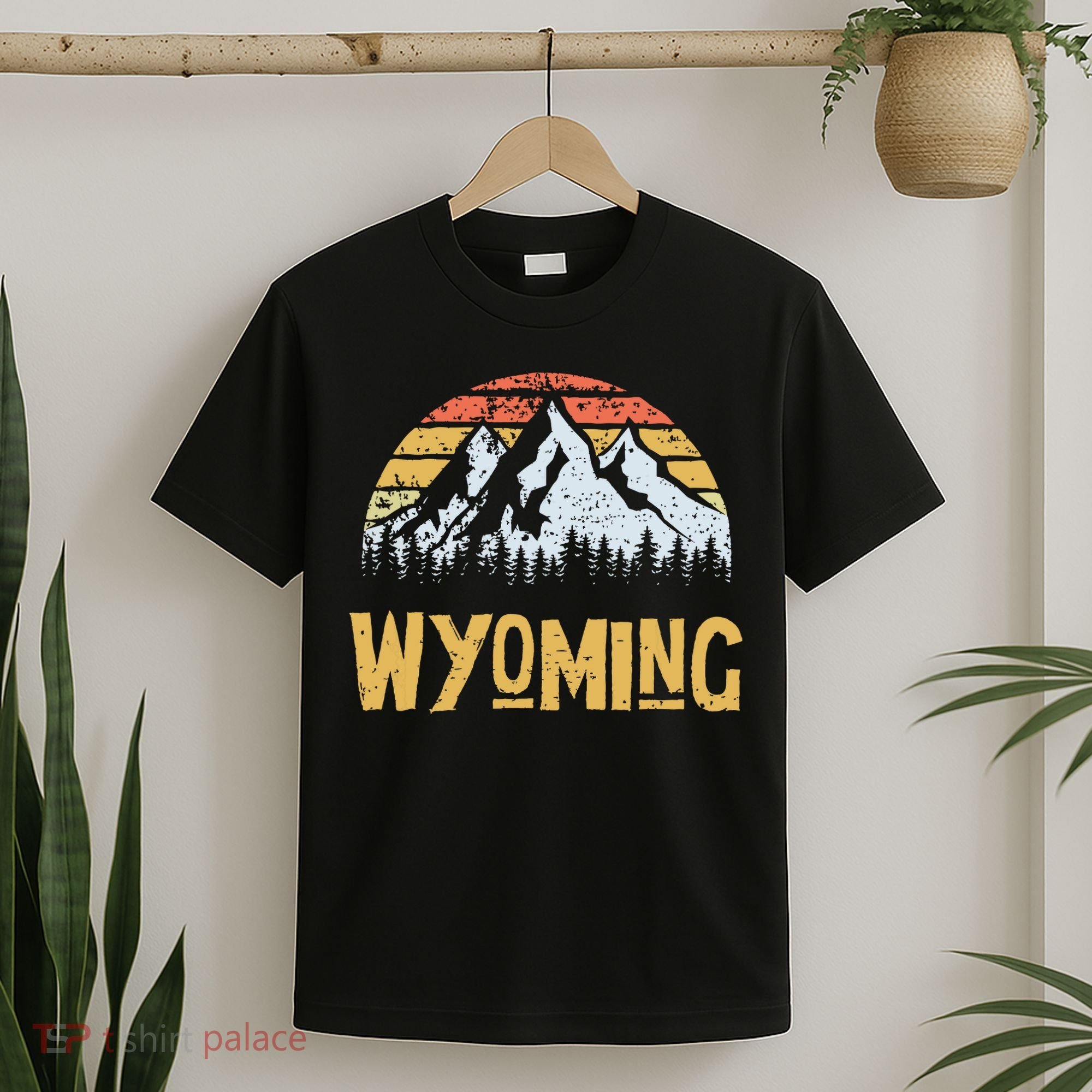 Vintage Retro Wy Wyoming Us Mountain State T-Shirt