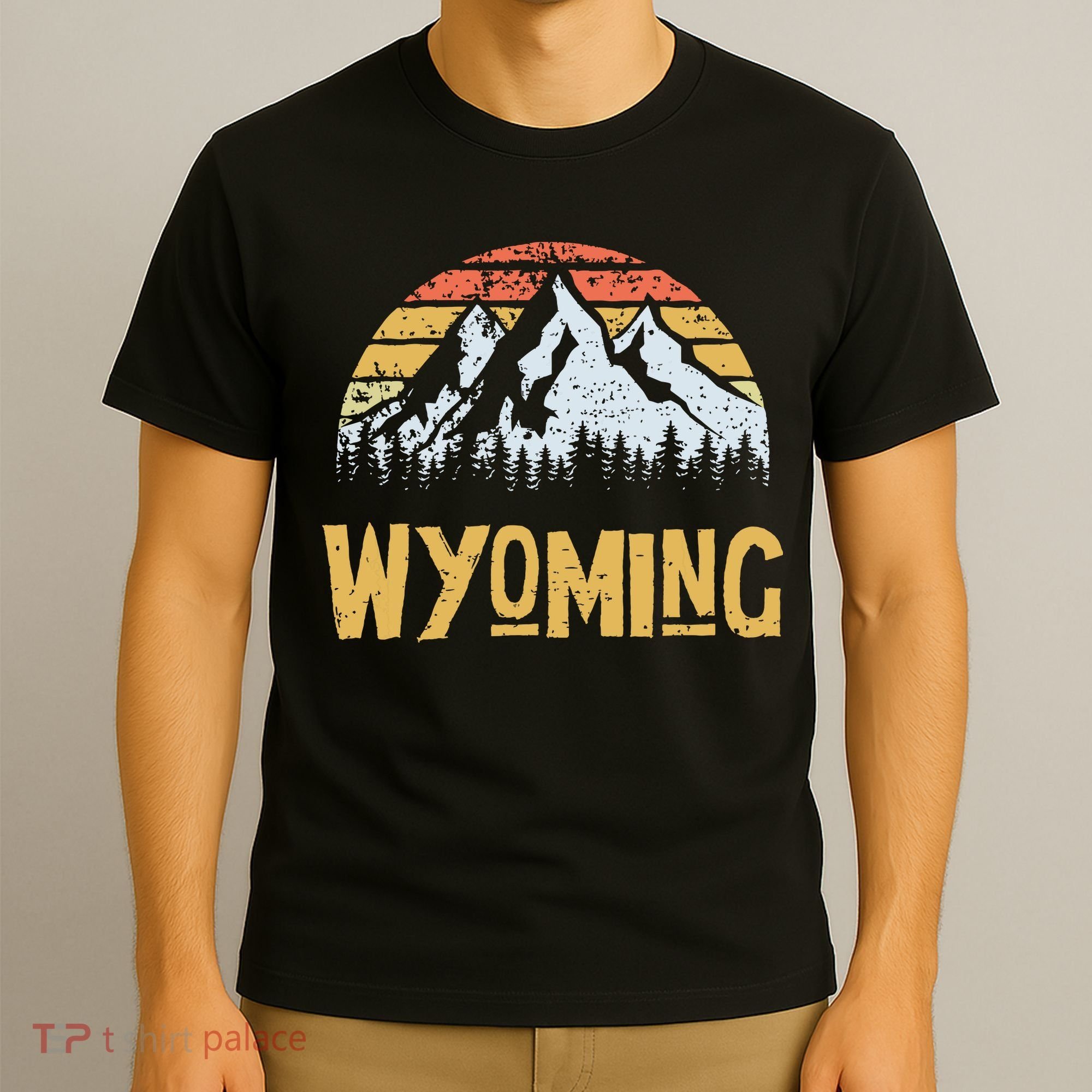 Vintage Retro Wy Wyoming Us Mountain State T-Shirt