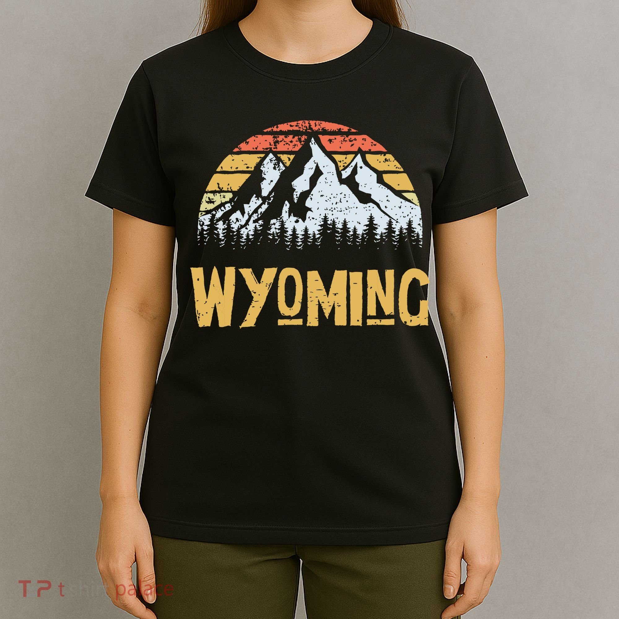 Vintage Retro Wy Wyoming Us Mountain State T-Shirt