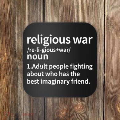 Vintage Religious War Definition Antireligious Activist Coaster