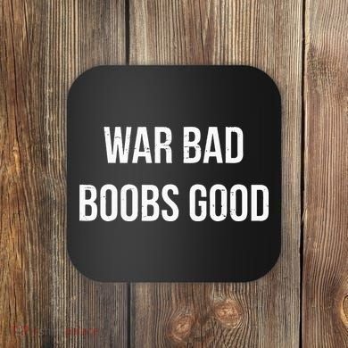 Vintage Retro War Bad Boobs Good Coaster